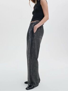 Rag & Bone Miramar Wide-Leg Track Pants Sweatpant Jeans Cotton Terry XS